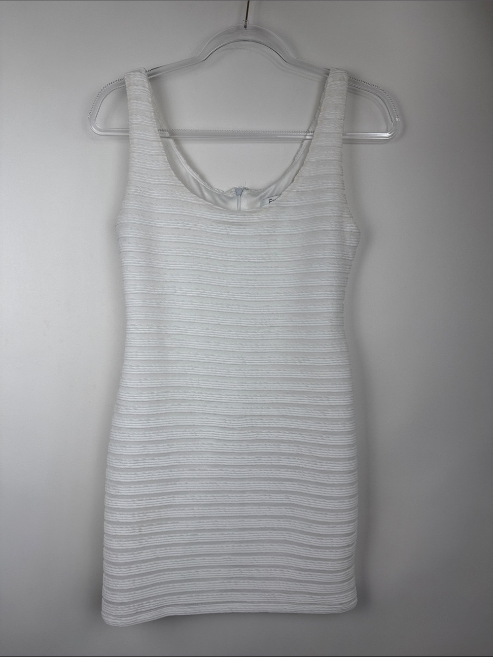 Forever 21 White Sleeveless Bodycon Ribbed Tank Mini Dress Size Medium